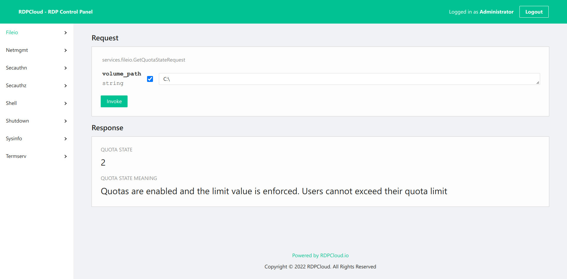 Rdpcloud rdp control panel