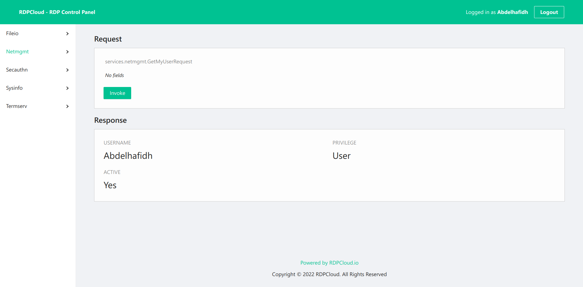 Rdpcloud rdp control panel